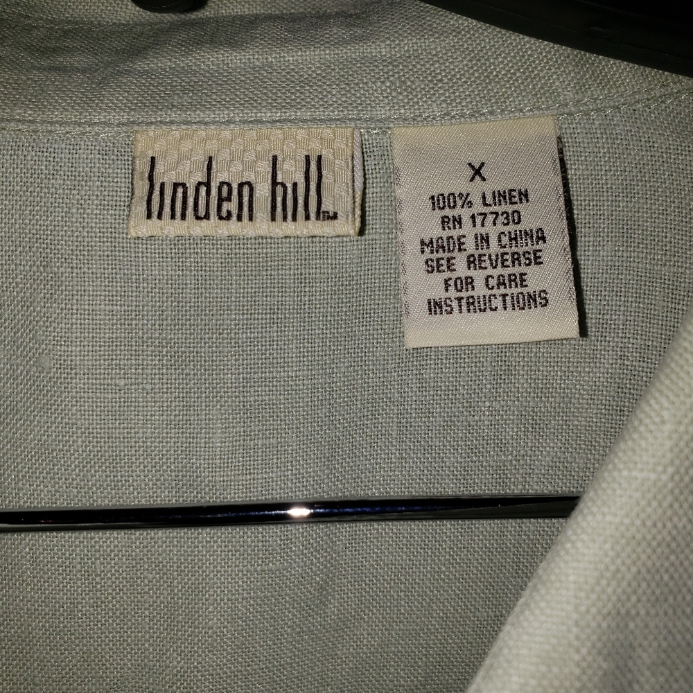Linden Hill 100% Linen Button up shirt top blouse Olive women’s size X. - Picture 6 of 6